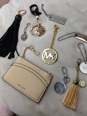 Michael Kors Gold MK Logo Keychain/ Bag Fob Charm / Bundle Lot Of 10 Pieces